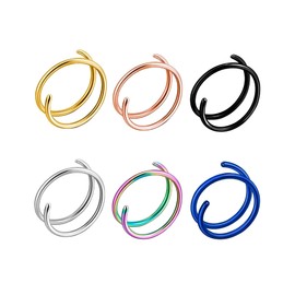 Decentraland Stainless Steel Spiral Nose Ring Double Hoop Nose Ring Single Pierced Nose Piercing for Women Hypoallergenic