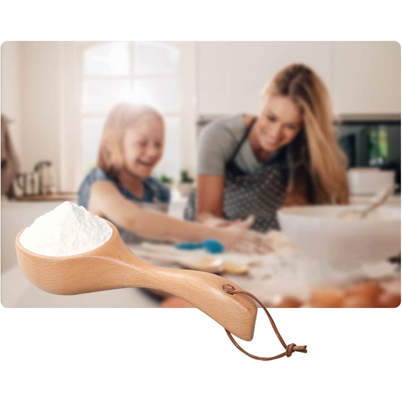IBLAY Wooden Kitchen Scoop Ladle for Bath Salt Canisters Flour