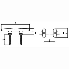 White Water Stud Mount Herreshoff Cleat
