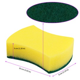 JEUIHAU 60 Pieces 10 x 8 x 3 cm Scouring Pads, Kitchen Cleaning Sponges, Double Sided Dish Sponge, Scratch Resistant for Kitchen, Household
