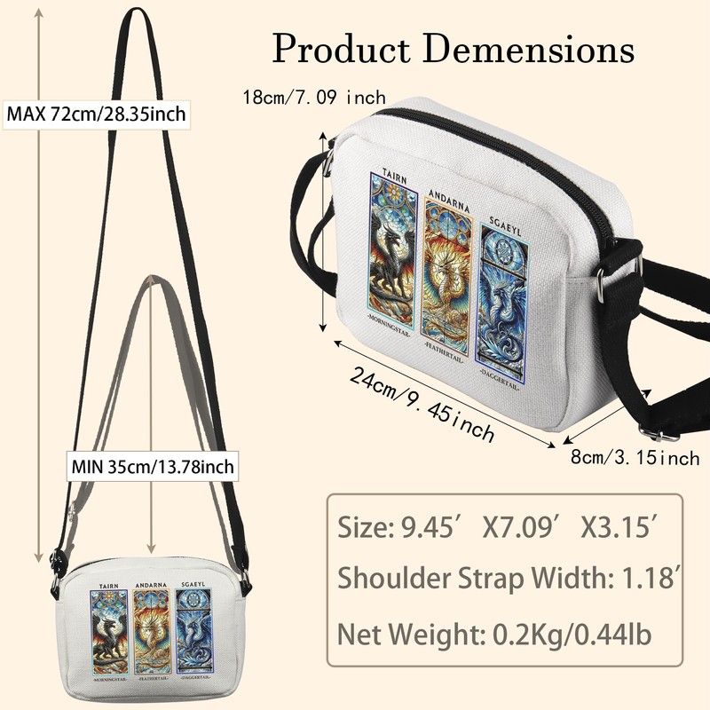 JTOUK FW Dragons Crossbody Bag Onyx Storm Gift Basgiath War
