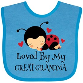 inktastic Loved By My Great Grandma Baby Bib Turquoise 20ed5