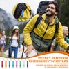 Hollowfly 200 Pcs Emergency Whistles with Keychains Aluminum Extra Loud
