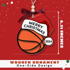 Basketball Ornament - Basketball Ornaments for Christmas Tree - Basketball Gifts for Men, Teenagers - Gifts for Teenage Boys Basketball - Basketball Gifts for Xmas - Wood 2024 Christmas Ornaments