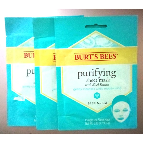 Burt's Bees 3-PACK Burt's Bees Purifying Sheet Mask w/Kiwi Extract