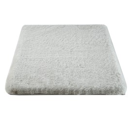 Home-Complete Faux Fur Bath Mat – 21x34-Inch Nonslip Jacquard Faux Fur Rug for Washable Rug Bathroom or Kitchen, Silver
