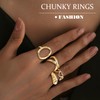 WAINIS 12 Pcs Chunky Gold Open Rings for Women Band