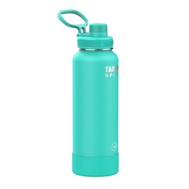 Takeya 885395520209 TK Sport Insulated Stainless Steel Bottle, Spout 2.0 Lid Touchdown Teal 40oz