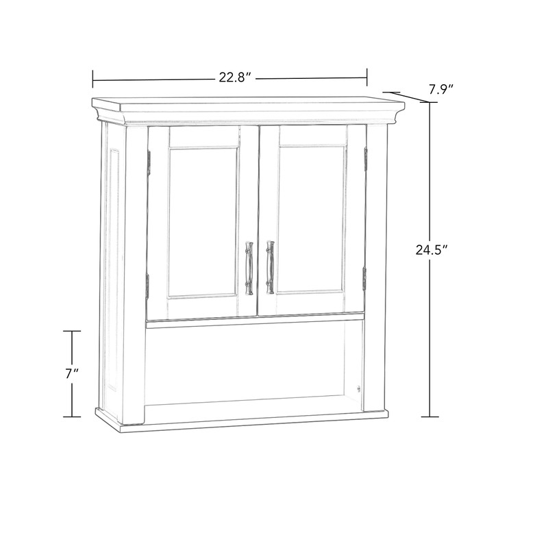 RiverRidge Somerset Two-Door Bathroom Storage, Gray Wall Cabinet, Grey, Set