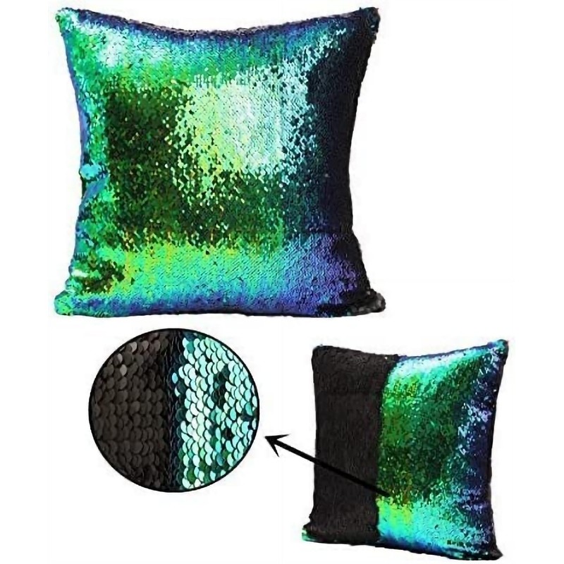 MOCOFO 4 Pack Glitter Sequins Pillow 16X16'' Decorative Pillow Cover
