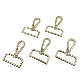 5 Pcs Metal Swivel Snap Hooks Push Gate Lobster Claw Clasp SORTUMOLA with 1 inch D-Rings Purse Making Accessories Gold,CT561