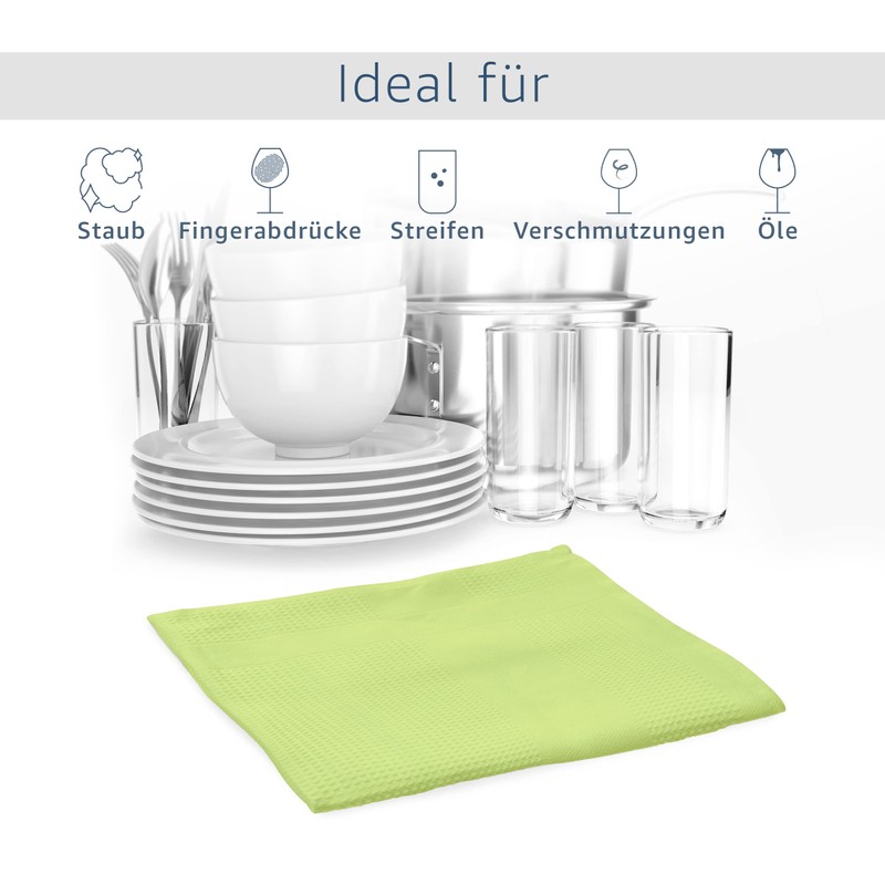 Amago - Pack of 5 Glass Cloths 45 x 65