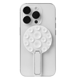 2 In 1 Silicone Sticky Phone Grip, Combines a Powerful Suction Cup and a Durable Mount, Suitable for Any Phone Model, Provides Multiple Mounting Options for Selfies and Tiktok Video Recording（White）