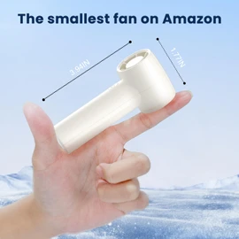 HandFan 19000RPM Powerful Mini Handheld Fan, High Speed Tiny Portable Fan, Small Personal Hand Fans Rechargeable, Pocket Size, for Summer Travel, Gifts for Women, Men, Kids(Gloss White)