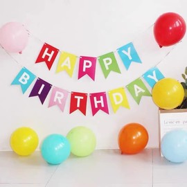 AmeiTech Birthday Decorations Set of 6 Extra Large Paper Flowers Honeycomb Balls Simple Decoration Happy Birthday Garland for Boys Girls Birthday Decorations Celebrations with Tape