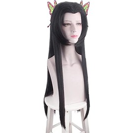 Aadesso Kocho Kanae for demon Kimetsu No Cosplay With Two Butterfly Clips Heat Resistant Synthetic Hair with wig cap