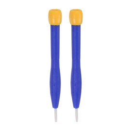 sourcing map 2Pcs Plastic Screwdriver 2.0mm Slotted Head Screw Driver Ceramic Repair Hand Tool with Rotatable Cover for High Frequency Circuit Adjustment