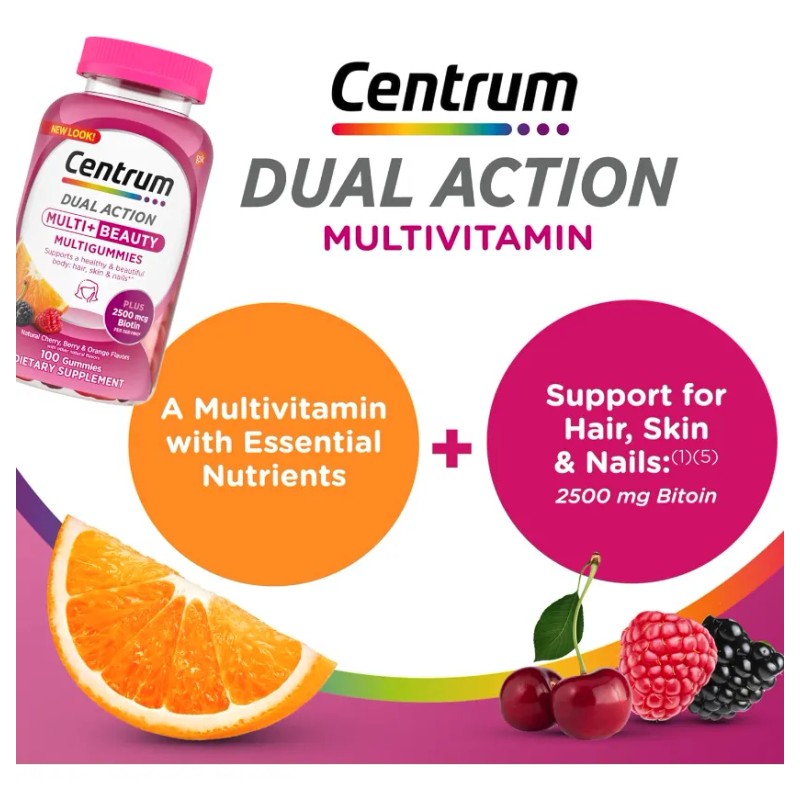 Centrum Multi + Beauty Pelo Piel Uñas 100 Gomitas Americano