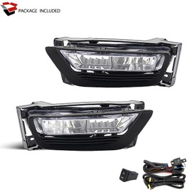 SPIEGEER Fog Lights Assembly for 2013 2014 2015 Honda Accord 4-door Sedan Replacement Kit with Wiring And Switch H8 12V 35W Halogen Bulbs(Clear Lens)