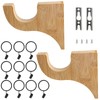 2 Pack Wooden Curtain Rod Brackets Multipurpose Curtain Rod Holders
