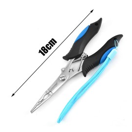 NA Multifunction Long Nose Fishing Pliers Stainless Steel Fish Hook Pliers with Lanyard Professional Fishing Pliers for Freshwater Saltwater