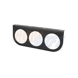 GlowShift Universal Black Triple Gauge Mounting Bracket Pod - Fits Any Make/Model - Mounts (3) 2-1/16" (52mm) Gauges Under The Vehicle's Dashboard