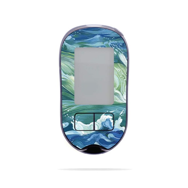 MightySkins Skin Compatible with Accu-Chek Aviva Plus - Cyclone Wave