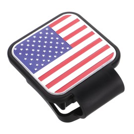 NOLITOY Flag Trailer Hitch Cover Durable Towing Hitch Accessory Stylish Black with American Flag Design Easy Installation for Protection Against Elements