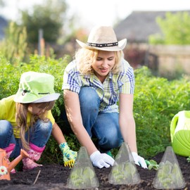 Relaxdays Plant Hat, Set of 10, Snail Protection, Frost Protection, H x W x D: 22 x 19 x 19 cm, Plastic Plant Hat, Grey