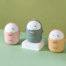 TUHNHGD Mini Rubbish Bin with Lid, Cute Cartoon Table Rubbish Bin, Mini Table Rubbish Bin with Lid, Portable Boxes, Small Boxes for Home, Office, Living Room, Office (Green)