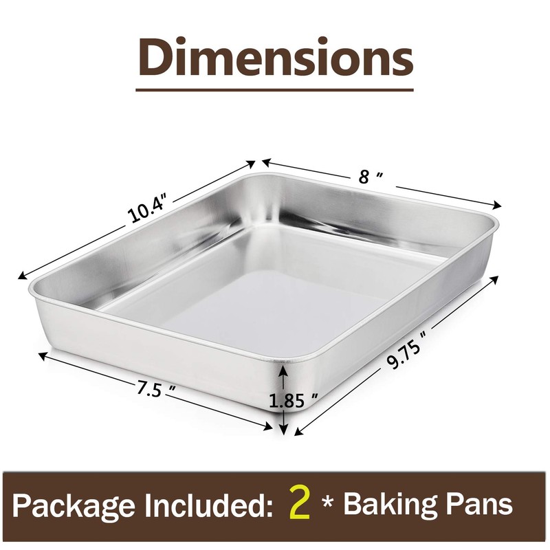 P&P CHEF 10.4 Inch Lasagna Pan, Stainless Steel Sheet Baking