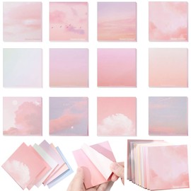 600 Pcs Watercolor Theme Self Sticky Note Pads, Adhesive Sticky Notes, 12 Styles Self-Stick Notes, Self-Adhesive Memo Pads for Reminders, Study, Work, Office, School and Home (2.8 x 2.8 Inches)