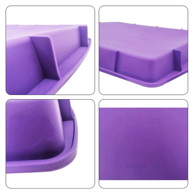 Lmaray 11 x 9.5 Inch Purple Silicone Baking Pan, Safe,