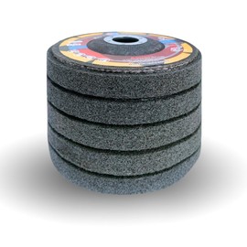 WA 5PCS - 4 1/2" x7/8" Nylon Fibre Flap Disc 240#, Polishing Buffing Buffer Grinding Wheel, Surface Preparation Disc, Buffing Polishing Wheel for Angle Grinder, Grit 240 Grey