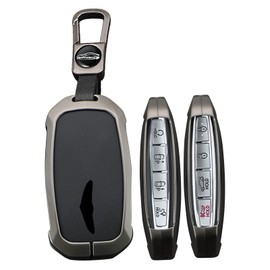 TECART Metal Key Fob Cover Fit for Genesis GV60 GV80 G70 G90 2025 2024 2023 Remote Key Fob Case Holder Key Protector Accessories with Keychain Black