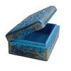 BHAVATU Handmade Blue Mango Wood Jewellery Box with Engraving Tree