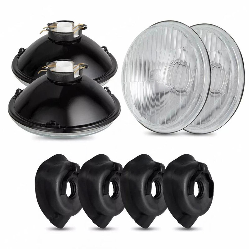 Bricologht 4x 5.75" 5-3/4" GLASS LED Headlights High-Low Beam For