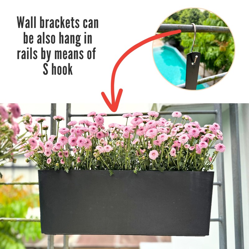 LaLaGreen Wall Planters for Indoor (2 Pack, 20 Inch) Black