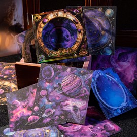 180 Sheets Fantasy Celestial Scrapbook Paper – Vintage Galaxy, Planets, Constellations & Cosmic Art – Aesthetic Lunar Astronomical Journal Supplies for DIY Art Craft, Card Making, Junk Journaling