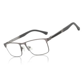 ZENOTTIC Reading Glasses Men: Blue Light Glasses Trendy Metal Square Frame - Computer Readers Nose Pads - Spring Hinge Eyeglasses(Grey,3.00x)