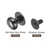 sourcing map 9 mm Ball Head Bolt Rivets Screws Back