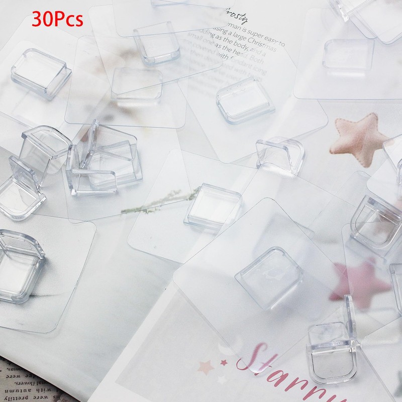 30 Pieces Adhesive Shelf Bracket, Punch Free Reinforced Design Shelf
