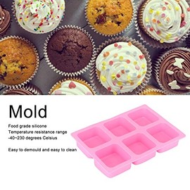 Molde para Pasteles, Molde Cuadrado de 6 Rejillas, Molde de Jabón para Hacer a Mano con de Pastel de Silicona, Herramienta de Bricolaje para Hornear Jabón