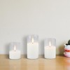 Stonebriar Set of 3 LED Pillar in Clear Glass Hurricane