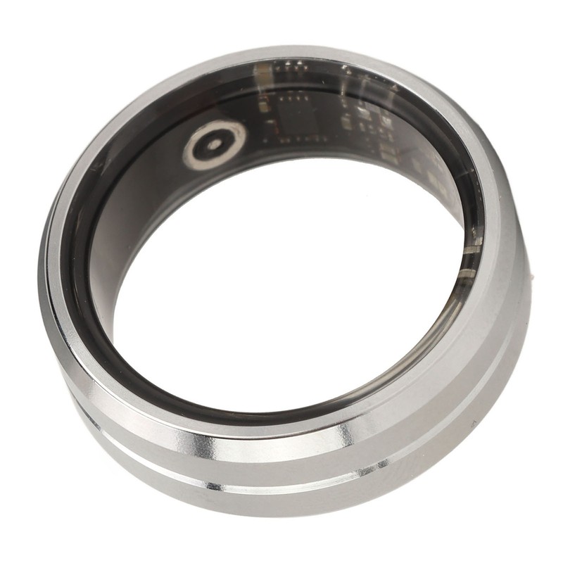 Smart Ring Silver IP68 Waterproof Pedometer Sleep Fitness Monitoring Remote
