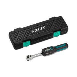XLIT 1/2" Digital Torque Wrench ±2% Accuracy (5-99.5 ft-lb) - Buzzer/LED Overload Alerts - Cr-V Steel - Automotive, Bike, Motorcycle Repair Wrench with Calibration Report & Case