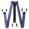 Hisdern Men's Braces, Wide Bow Tie and Pocket Handkerchief Set,