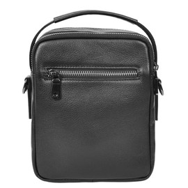 A1 FASHION GOODS Men's Top Grain Leather Messenger Bag Multiple Zip Pockets Cross Body Sling Bag Compact Casual Black AYD8