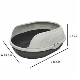 Jumbo Cat Litter Box – High Sided Kitty Litter Pan for Big Cats – Durable Plastic, Easy Clean, Low Entry for Kittens and Seniors – Furacão Pet