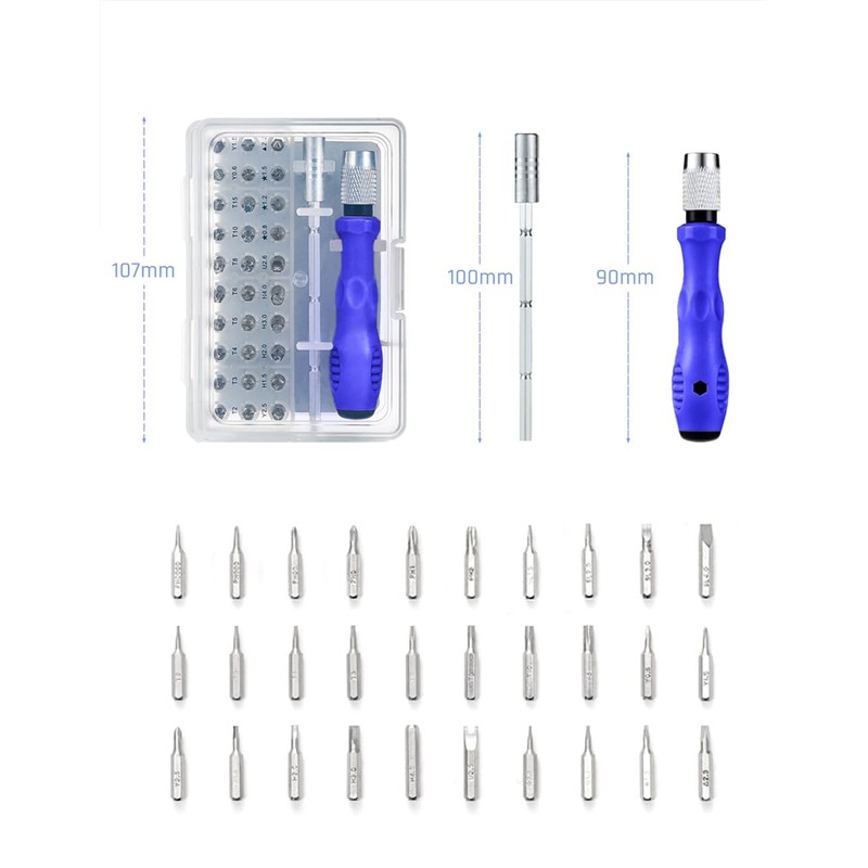 Soleilwear Precision Screwdriver Set, 32-in-1 Manual Screwdriver Set, Extendable, Includes